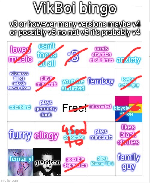 Vik bingo | image tagged in vik bingo | made w/ Imgflip meme maker