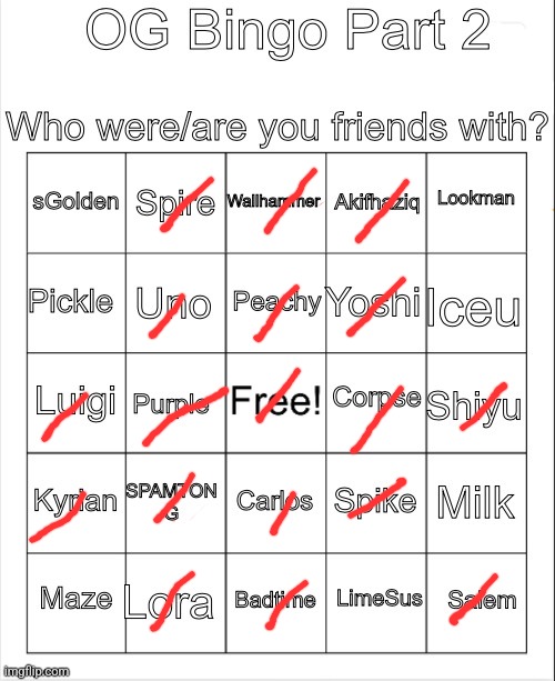 OG Bingo 2 | image tagged in og bingo 2 | made w/ Imgflip meme maker