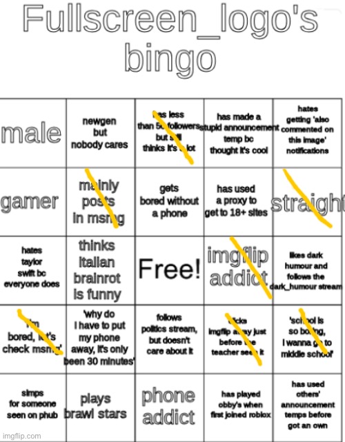 fullscreen_logo's bingo | image tagged in fullscreen_logo's bingo | made w/ Imgflip meme maker