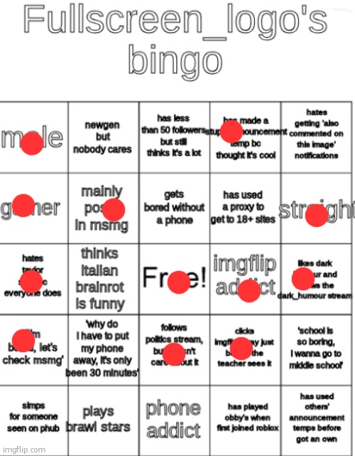fullscreen_logo's bingo | image tagged in fullscreen_logo's bingo | made w/ Imgflip meme maker