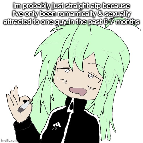 (Ada: yeah fair enough) | im probably just straight atp because i've only been romantically & sexually attracted to one guy in the past 6-7 months | image tagged in guh | made w/ Imgflip meme maker