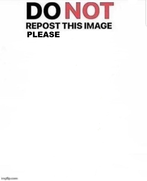 DO NOT repost this image or blank | PLEASE | image tagged in do not repost this image or blank | made w/ Imgflip meme maker
