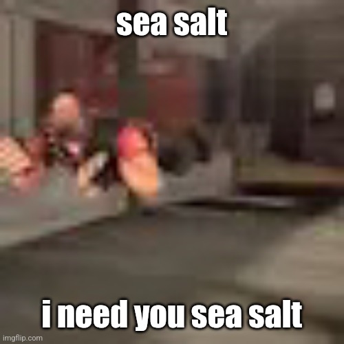 heby from tea forest two | sea salt; i need you sea salt | image tagged in heby from tea forest two | made w/ Imgflip meme maker