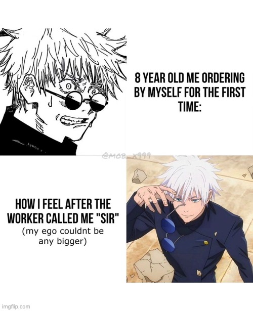 once again, introvert issues | image tagged in gojo,lol | made w/ Imgflip meme maker