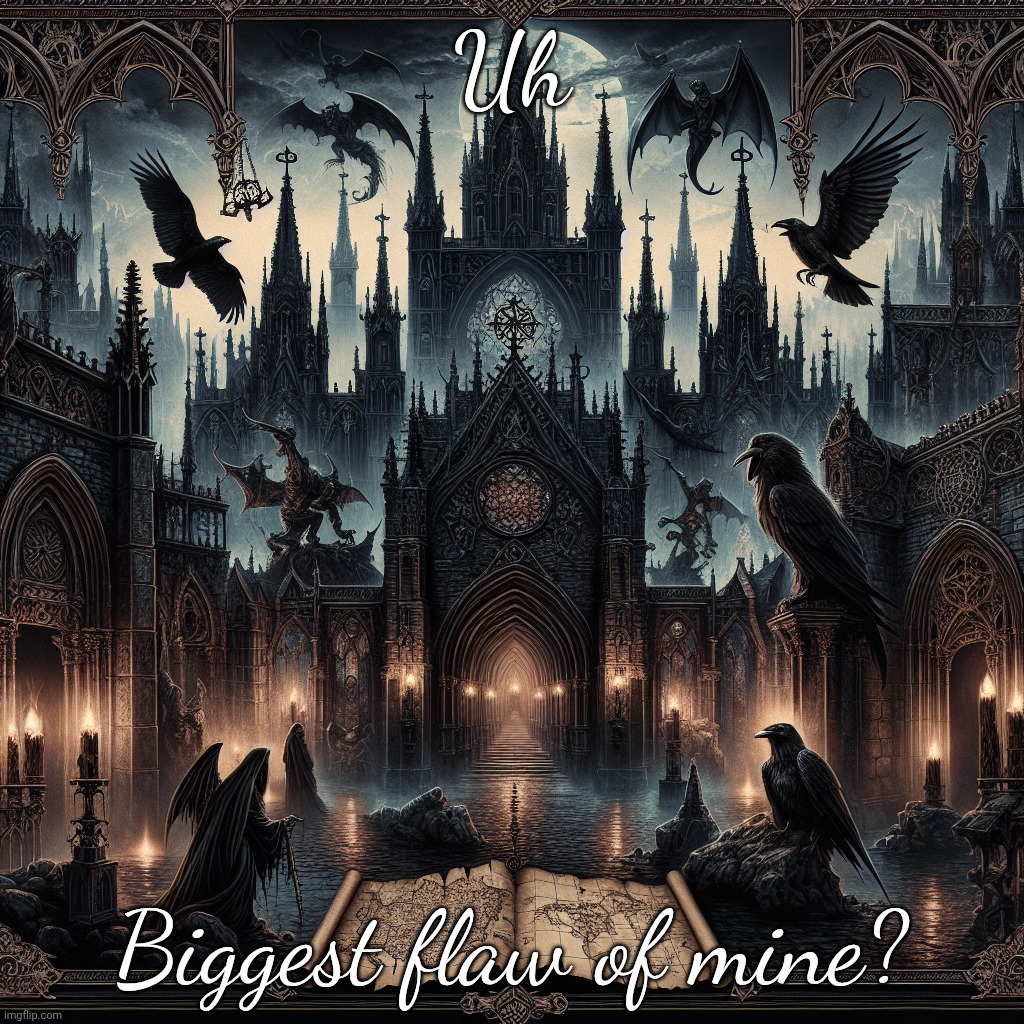 . | Uh; Biggest flaw of mine? | image tagged in q u e s t | made w/ Imgflip meme maker
