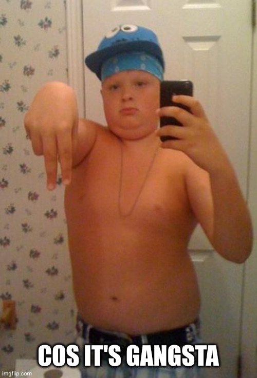 Suburban Gangster | COS IT'S GANGSTA | image tagged in suburban gangster | made w/ Imgflip meme maker