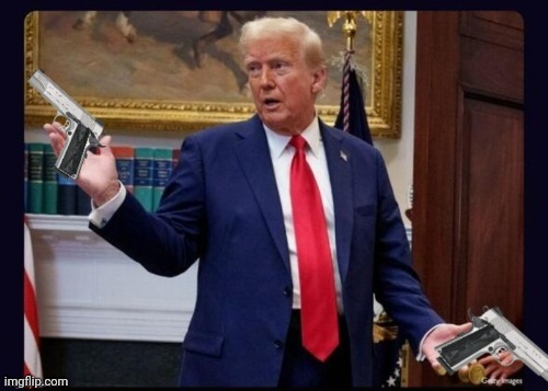 Trump prez 45 with .45s Blank Meme Template