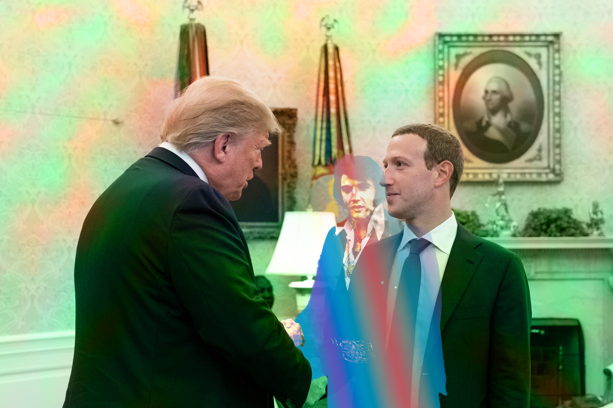 President Zuck with Elvis Blank Meme Template