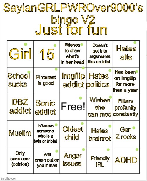 we are practically the same person | image tagged in sayiangrlpwrover9000 s bingo v2 | made w/ Imgflip meme maker