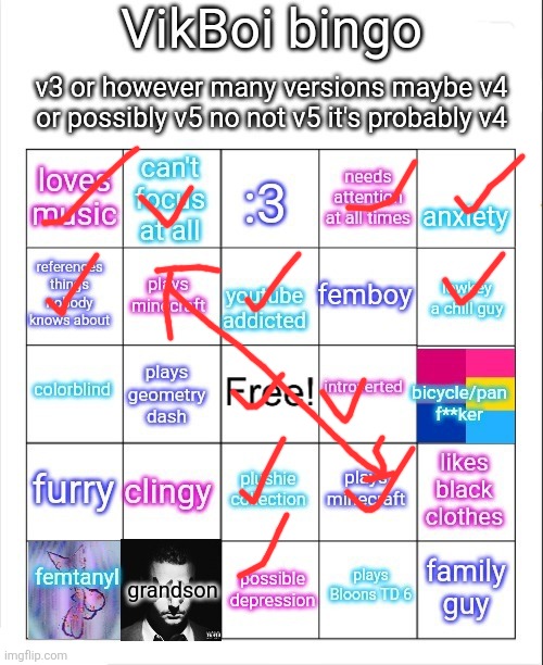 yeah I play Minecraft (1) and Minecraft (2) | image tagged in vik bingo | made w/ Imgflip meme maker