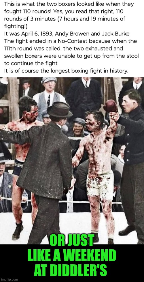 Funny | OR JUST LIKE A WEEKEND AT DIDDLER'S | image tagged in funny,weekend,diddy,p diddy,bloody,exhausted | made w/ Imgflip meme maker