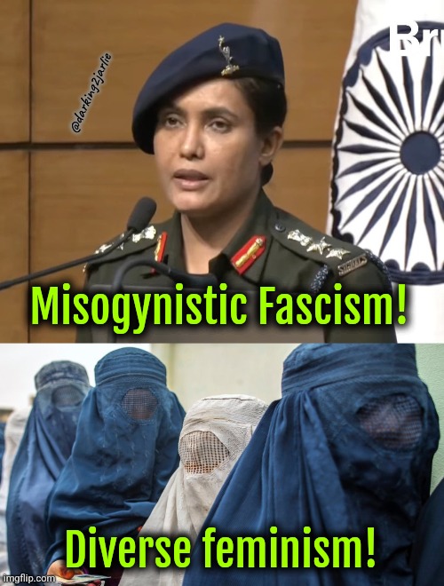 Real Feminism is in diversity! | @darking2jarlie; Misogynistic Fascism! Diverse feminism! | image tagged in islam,islamophobia,liberal logic,liberals,liberal hypocrisy,socialism | made w/ Imgflip meme maker