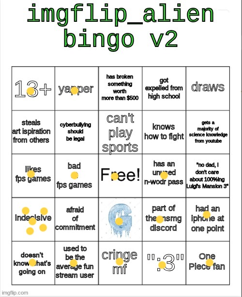 alien bingo 2 | image tagged in alien bingo 2 | made w/ Imgflip meme maker