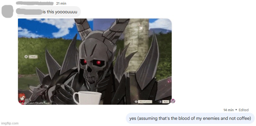 drinking the blood of my enemies | image tagged in blood,enemies,dark humor,dark | made w/ Imgflip meme maker