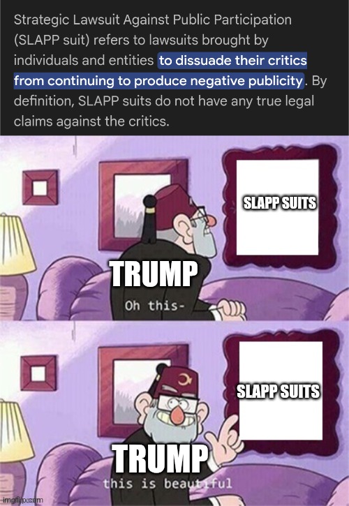 Have fun learning more about this | SLAPP SUITS; TRUMP; SLAPP SUITS; TRUMP | image tagged in oh this this beautiful blank template | made w/ Imgflip meme maker