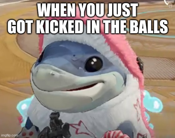 Jeff The Shark | WHEN YOU JUST GOT KICKED IN THE BALLS | image tagged in jeff the shark | made w/ Imgflip meme maker