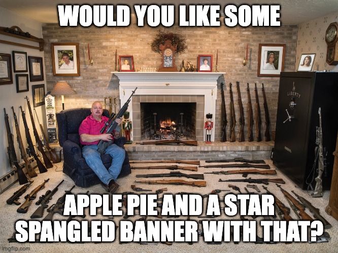 Average American | WOULD YOU LIKE SOME; APPLE PIE AND A STAR SPANGLED BANNER WITH THAT? | image tagged in america | made w/ Imgflip meme maker