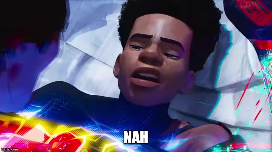 Miles Morales Nah | NAH | image tagged in miles morales nah | made w/ Imgflip meme maker
