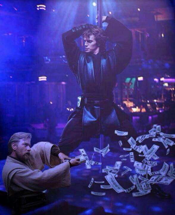 Anakin Obi Wan Pole Dance Blank Meme Template