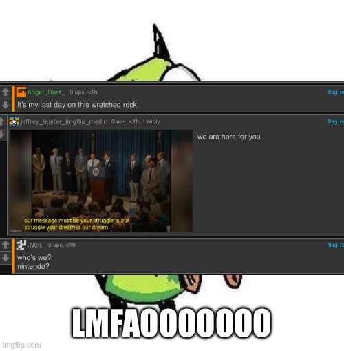 Gir eating Garfield | LMFAOOOOOOO | image tagged in gir eating garfield | made w/ Imgflip meme maker