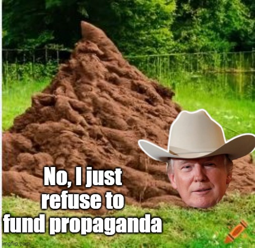 No, I just refuse to fund propaganda | made w/ Imgflip meme maker