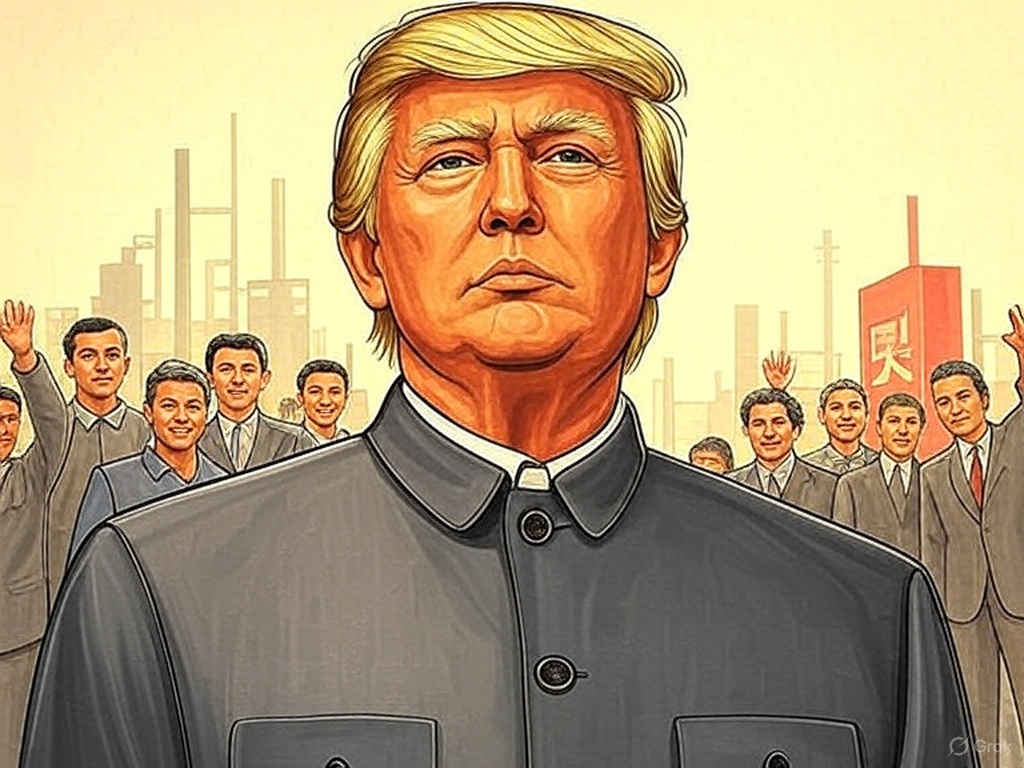 Donald Trump Mao with supporters Blank Meme Template