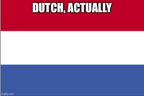 Netherlands | DUTCH, ACTUALLY | image tagged in netherlands | made w/ Imgflip meme maker
