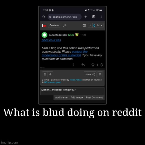 What is blud doing on reddit | | image tagged in funny,demotivationals | made w/ Imgflip demotivational maker