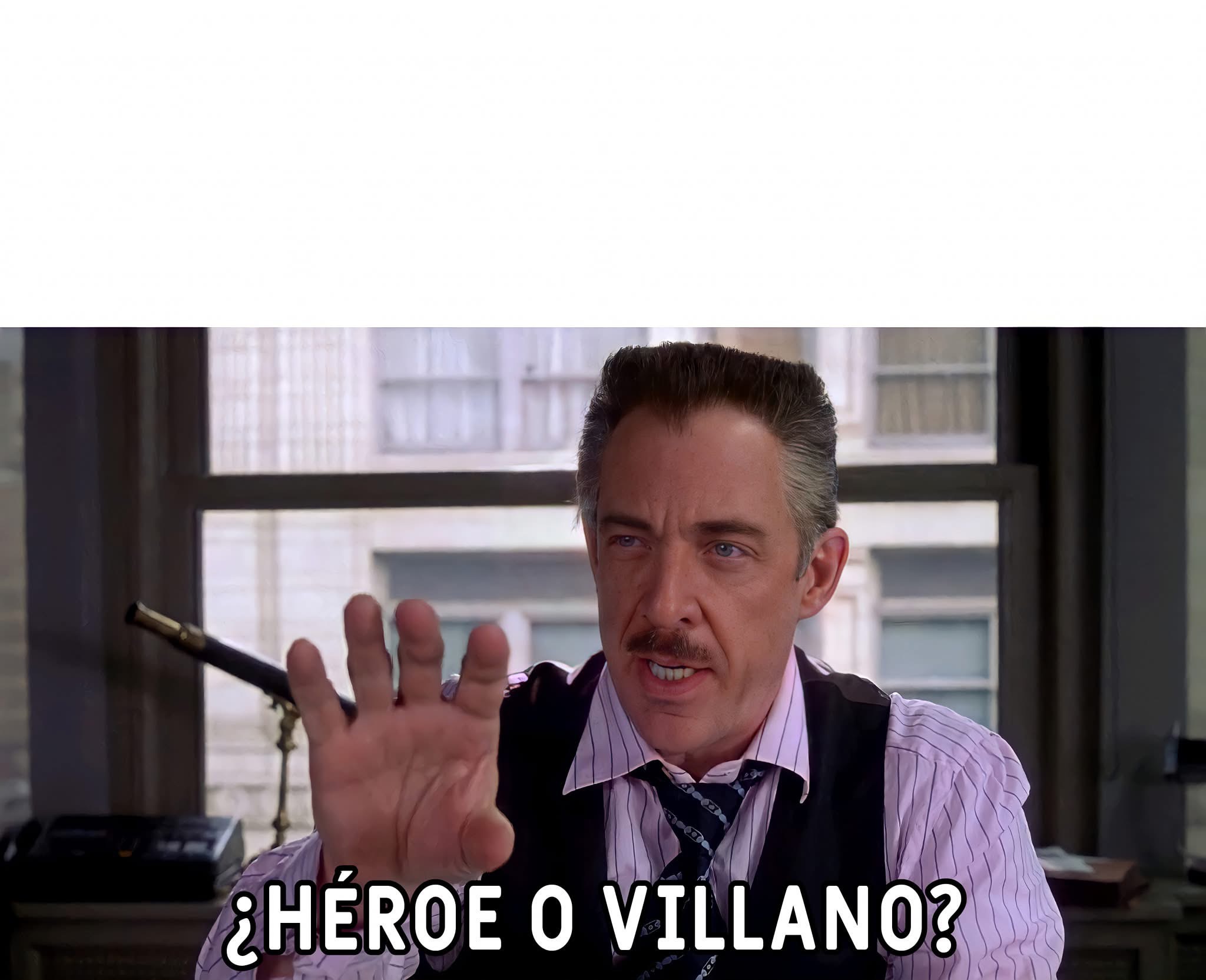 Spiderman héroe o villano Blank Meme Template