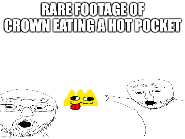 RARE FOOTAGE OF CROWN EATING A HOT POCKET | made w/ Imgflip meme maker