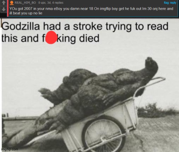image tagged in godzilla | made w/ Imgflip meme maker