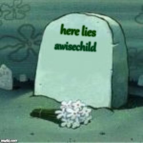 Here Lies X | here lies; awisechild | image tagged in here lies x | made w/ Imgflip meme maker