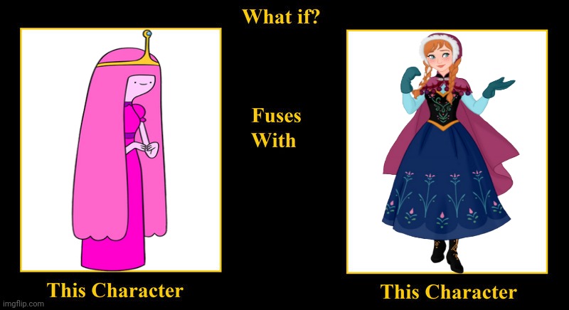 Princess Bubblegum Fuses With Anna of Arendelle | image tagged in what if fuses,princess anna,princess bubblegum,adventure time,frozen,princesses | made w/ Imgflip meme maker