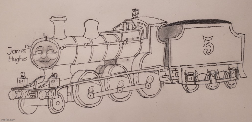 Day 5 of drawing the Eight Famous Engines | image tagged in thomas the tank engine,retake,drawing | made w/ Imgflip meme maker