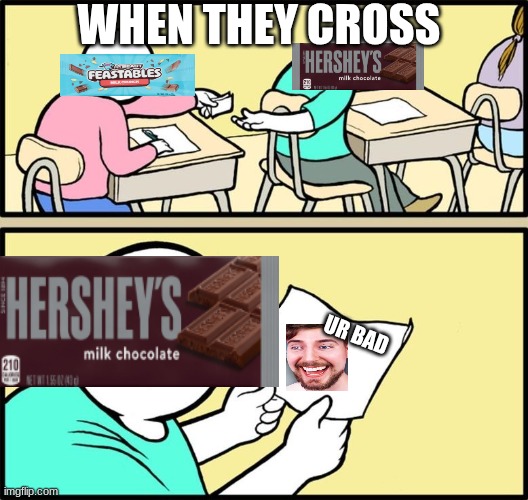 Note passing | WHEN THEY CROSS; UR BAD | image tagged in note passing | made w/ Imgflip meme maker