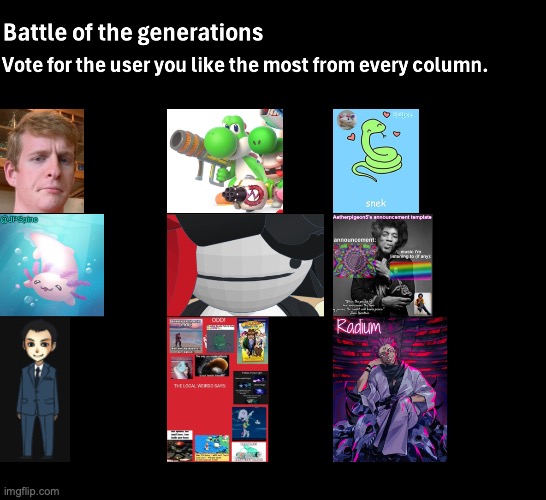 The voting game spinoff is starting | image tagged in battle of the generations | made w/ Imgflip meme maker