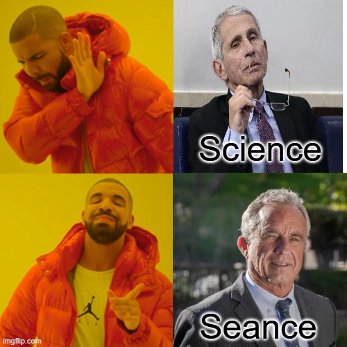 Mystical Health | Science; Seance | image tagged in memes,drake hotline bling | made w/ Imgflip meme maker