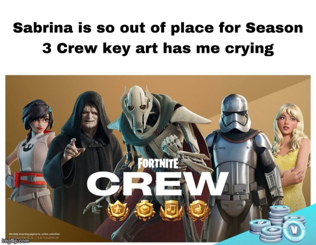 Someone give her a sparkly yellow stormtrooper variant | made w/ Imgflip meme maker