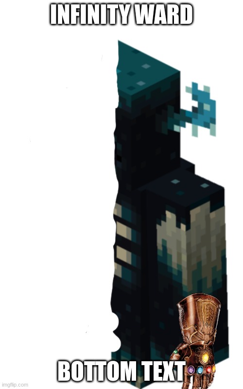 bad pun | INFINITY WARD; BOTTOM TEXT | image tagged in minecraft warden | made w/ Imgflip meme maker