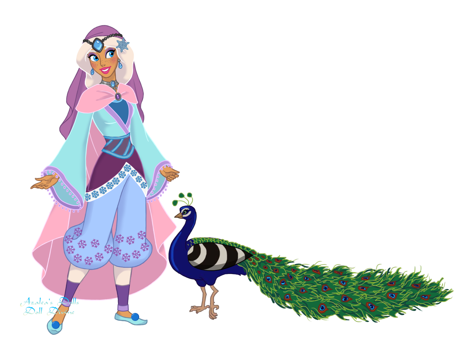 Princess Icy and her Pet Peacock Blank Meme Template
