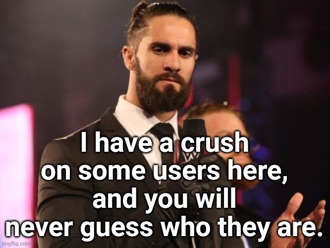 Seth Rollins | I have a crush on some users here, and you will never guess who they are. | image tagged in seth rollins | made w/ Imgflip meme maker