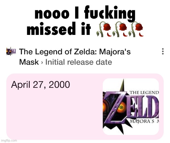 25th anniversary | nooo I fucking missed it 🥀🥀🥀 | made w/ Imgflip meme maker