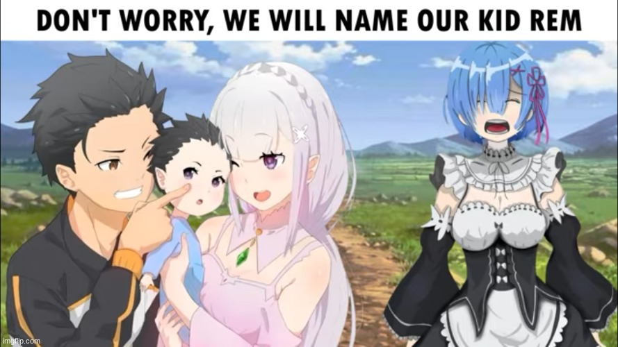 image tagged in re zero,subaru,emilia,rem | made w/ Imgflip meme maker