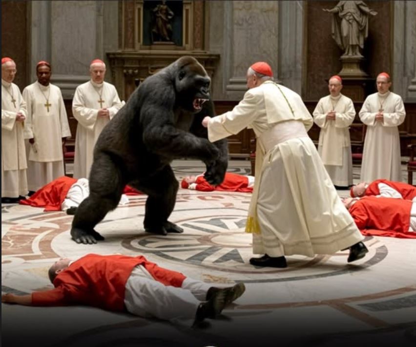 pope v gorilla Blank Meme Template