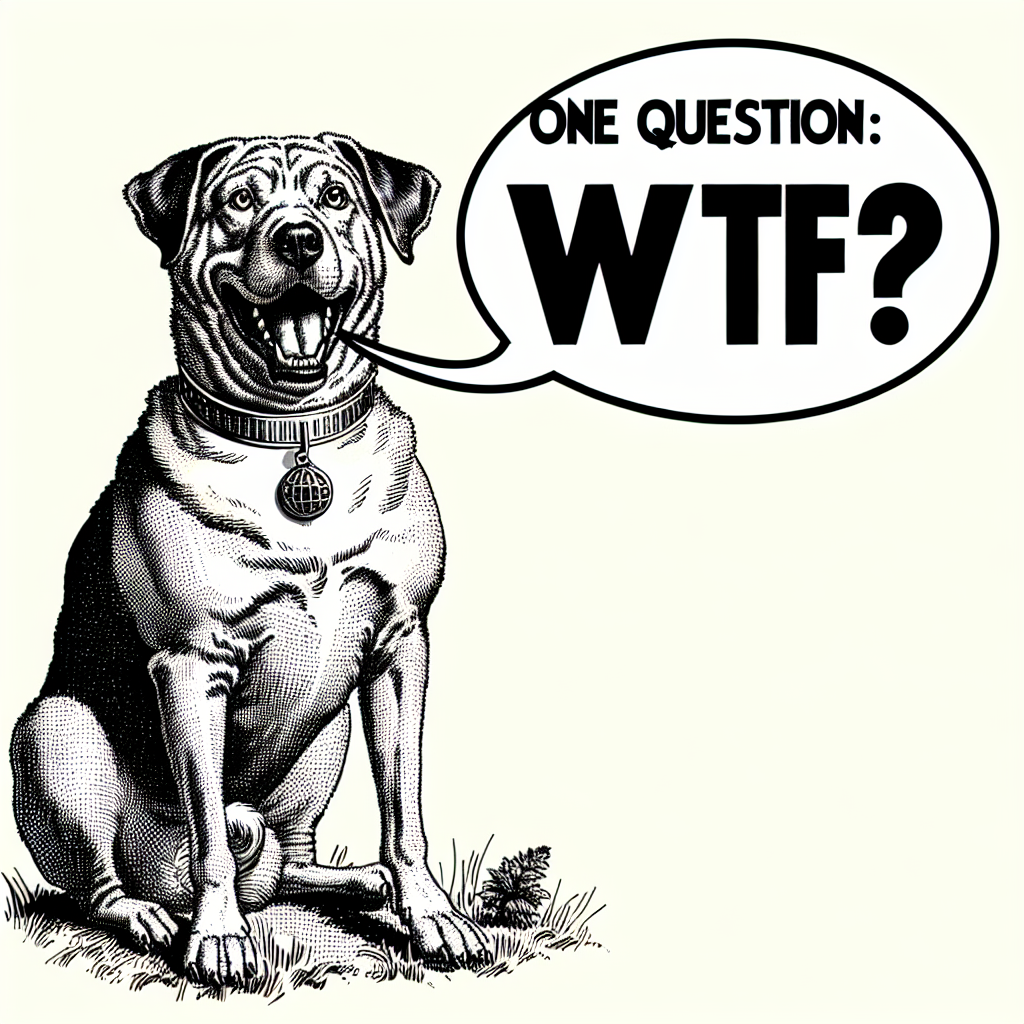 dog saying "one question: wtf?" Blank Meme Template
