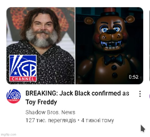 so Jack black is going to play Toy Freddy in upcoming fnaf 2 movie | image tagged in jack black,fnaf movie,fnaf2,toy freddy,it is real | made w/ Imgflip meme maker