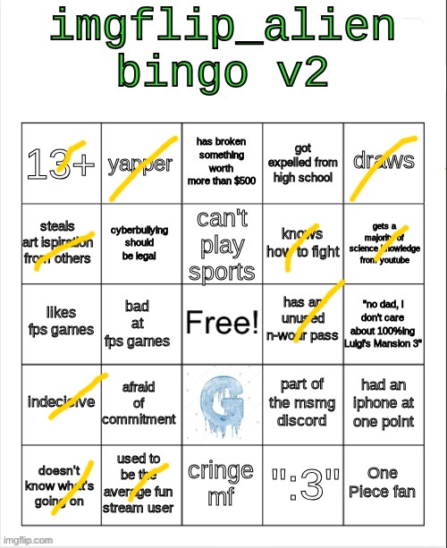 alien bingo 2 | image tagged in alien bingo 2 | made w/ Imgflip meme maker