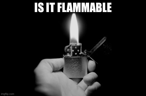IS IT FLAMMABLE | image tagged in lighter | made w/ Imgflip meme maker