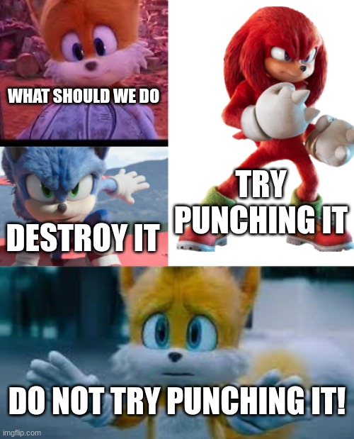 do not try punching it | WHAT SHOULD WE DO; TRY PUNCHING IT; DESTROY IT; DO NOT TRY PUNCHING IT! | image tagged in do not try punching it | made w/ Imgflip meme maker