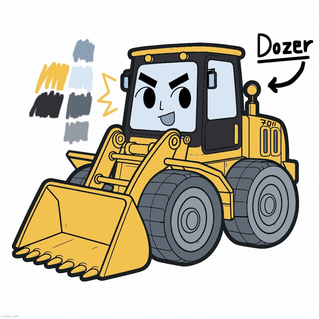 so basically his lore is that an unknown construction worker died and his soul became one with a bulldozer after he died | image tagged in why did i made a creepy backstory of a bulldozer | made w/ Imgflip meme maker
